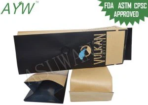 Balenie hnedej papierovej kávovej balenie hliníkovej fólie s jednosmerným ventilom