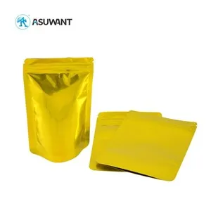 Matné zlaté hliníkové fólie zipsové zámok vrecko na vrecko