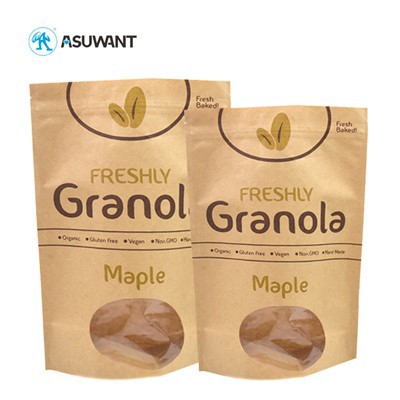 Potravinová trieda na mieru tlačená kraft papierová taška orechy sušené sušienky cookies balenie tašky