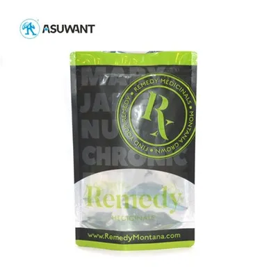 Mylar Clear Window Postavte plastové vrecká slzné zárez pre vrecko na semeno konope buriny