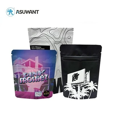 3,5G 7G 14G Vlastné mylarové tašky Stand Up Up Plast ziplock cookie kvetinové vrecká